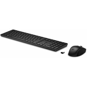 HP 650 Combo draadloos toetsenbord en muis (USB-A, 2,4 GHz, 20 programmeerbare toetsen, USB-ontvanger, 4 LED's, batterij met lange levensduur), QWERTY Spaans, zwart