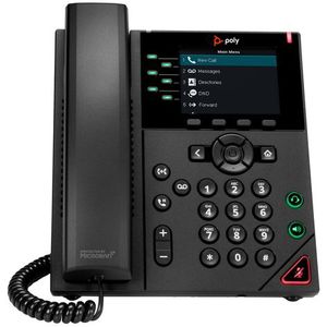 Poly VVX 350 6-Line IP Phone and PoE-enabled IP telefoon Zwart 6 regels LED