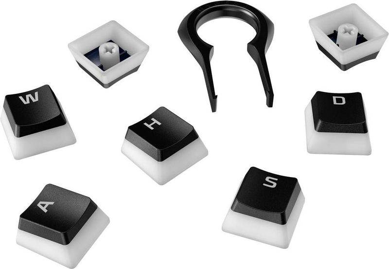 HyperX - Pudding Keycaps - Zwart-Wit - Tweelaags Design - RGB-verlichting - QWERTZ Duitse Lay-out