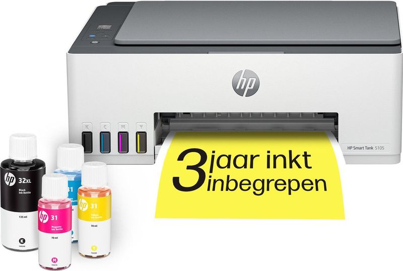 HP Smart Tank 5105 All in One Printer Inclusief tot inkt