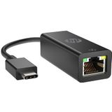 HP - USB-C® - RJ45 Adapter G2 - Ethernetadapter - Zwart - Plug-and-play