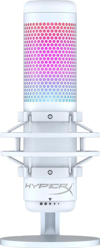 HyperX QuadCast Streaming Microfoon RGB USB Condenser Geschikt voor PC Wit