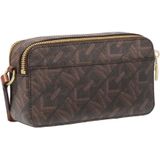 Michael Kors Logo Stripe Double-Zip Camera Bag Dames Schoudertas - Brown Luggage