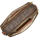 Michael Kors Logo Stripe Double-Zip Camera Bag Dames Schoudertas - Brown Luggage