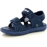 Donkerblauw - Wit Sandalen - Synthetisch Leer - Rubber Zool