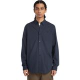 Tommy Hilfiger - Casual Overhemd - Marineblauw - Katoen - Lange Mouwen