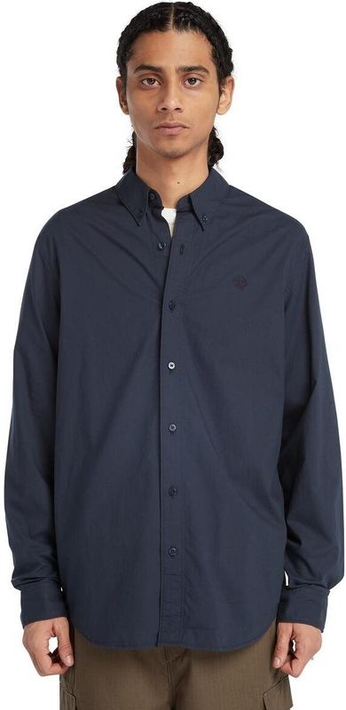 Tommy Hilfiger - Casual Overhemd - Marineblauw - Katoen - Lange Mouwen