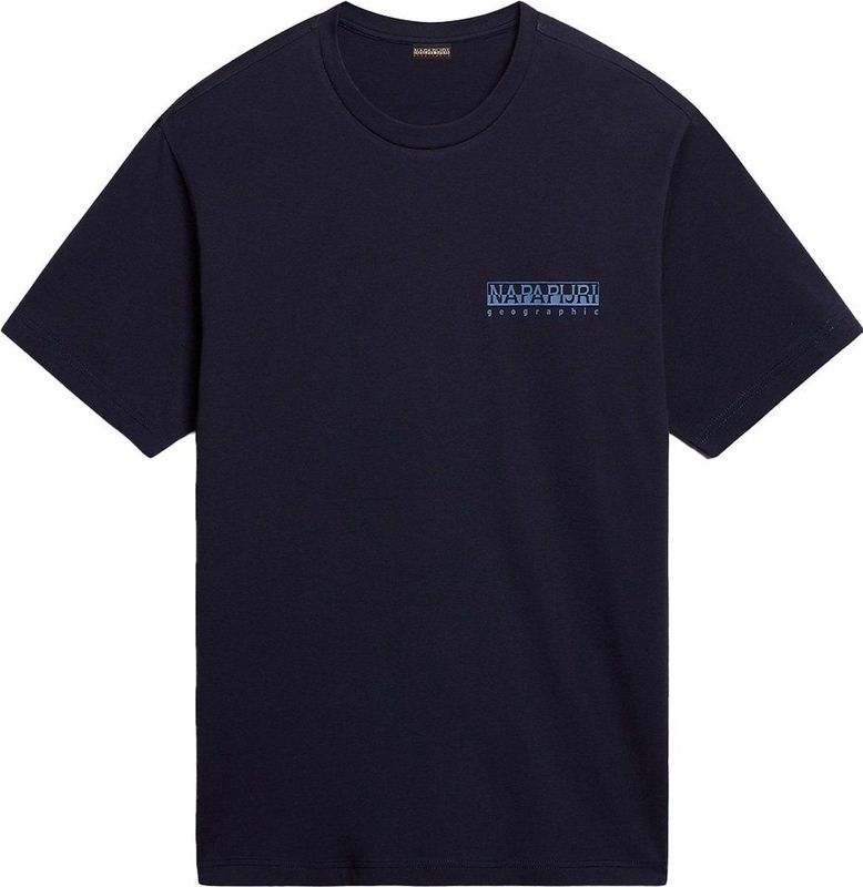 Napapijri S-hill 1 Korte Mouwen Ronde Hals T-shirt Blauw Zwart S Man