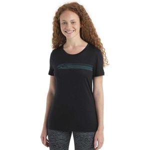 Icebreaker 150 Tech Lite Ii Camping Lines Merino T-shirt Met Korte Mouwen Zwart M Vrouw