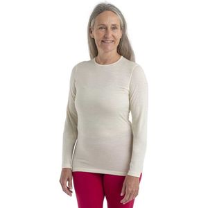 Icebreaker 200 Oasis Crewe Merino Lange Mouwen Basislaag Beige Vrouw