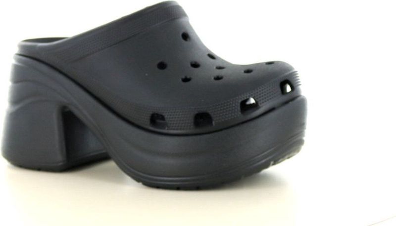 Crocs - Zwarte Geperforeerde Sandalen met Hoge Hak voor Dames