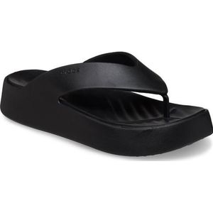 Crocs - Dames sandalen en slippers - Getaway Platform Flip Black voor Dames van Wol - Maat 41-42 - Zwart