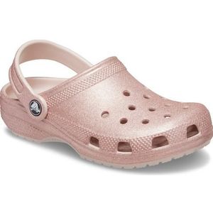 Crocs Uniseks Classic Glitter Clog T houten schoen voor kinderen, kwarts glitter, 34/35 EU