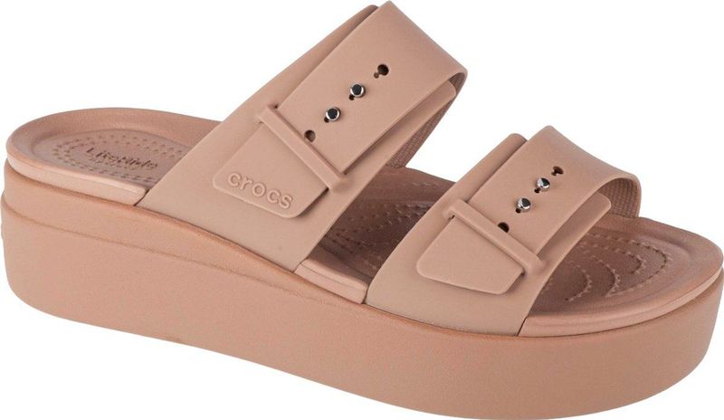 Crocs Brooklyn Low Wedge Sanda7431-2Q9 Vrouwen Bruin Slippers