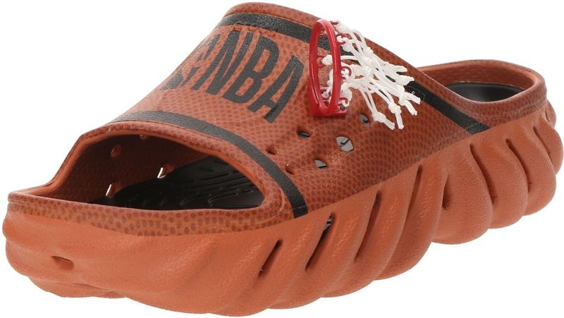 NBA - Muiltjes - Gevoerd - Tekst Print - Open Toe - Platte Hak