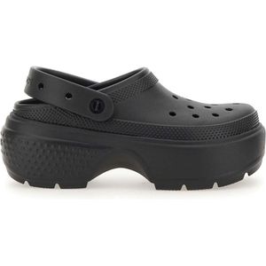 Crocs, Schoenen, Dames, Zwart, 35 EU, Zwarte Slip-On Sandalen met Verstelbare Band