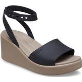 Crocs Brooklyn Ankle Strap Wedge Sandalen Zwart Vrouw