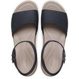Crocs Brooklyn Ankle Strap Wedge Sandalen Zwart Vrouw