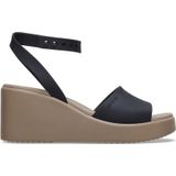 Crocs Brooklyn Ankle Strap Wedge Sandalen Zwart Vrouw