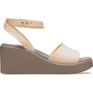 Crocs Brooklyn sandalen met sleehak en plateauzool voor dames, Shitake, 39 EU