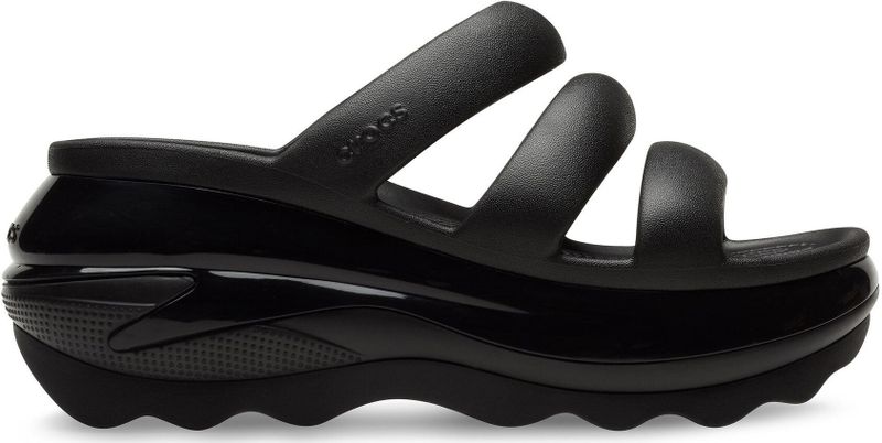 Crocs - Mega Crush Triple Strap - Sandalen - Zwart - Crosliteâ„¢ - Plateauhoogte 61 cm
