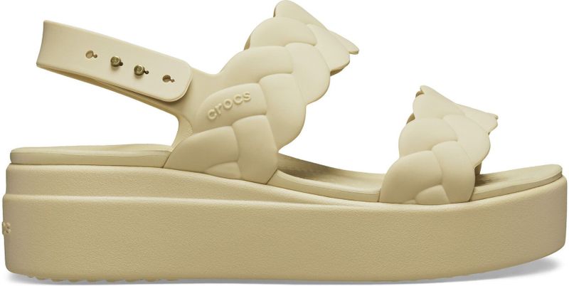 Crocs - Brooklyn Woven Low Wedge - Slippers - Zwart - Matlite™