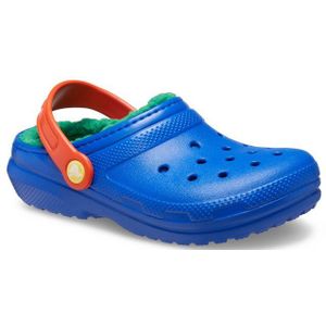 Crocs - Classic Lined Klompen - Kinder - Blue Bolt / Multi - Warm Pluche Voering