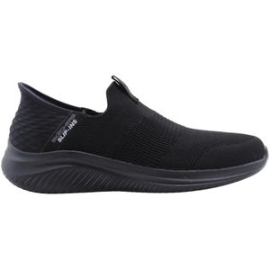 Skechers Ultra Flex 3.0 Smooth Step Sneaker voor heren, Zwarte gebreide rand, 44 EU