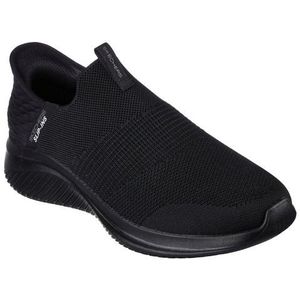 Skechers Ultra Flex 3.0 Smooth Step Sneaker voor heren, Zwarte gebreide rand, 44 EU