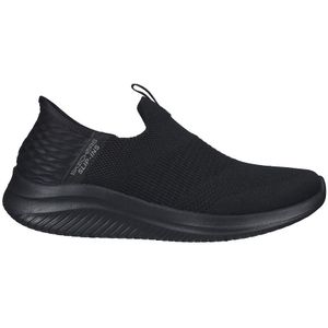 Skechers Ultra Flex 3.0 Cozy Streak voor dames, Zwarte gebreide rand, 7.5 UK Wide