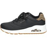 Skechers - UNO-JUNGLE NITE - Veterschoen - Zwart/luipaard - Vrijetijdsschoen met Sleehak