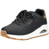 Skechers - UNO-JUNGLE NITE - Veterschoen - Zwart/luipaard - Vrijetijdsschoen met Sleehak
