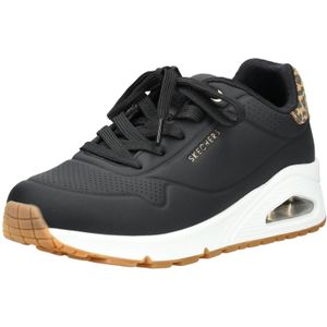 Skechers - UNO-JUNGLE NITE - Veterschoen - Zwart/luipaard - Vrijetijdsschoen met Sleehak