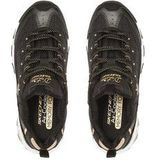 Skechers Damessneakers - Zwart Duraleather met Goudkleurige Rand