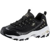 Skechers Damessneakers - Zwart Duraleather met Goudkleurige Rand