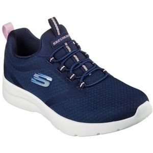 Skechers 149693 Nvy damesschoenen, Marineblauw mesh met roze decoratieve elementen