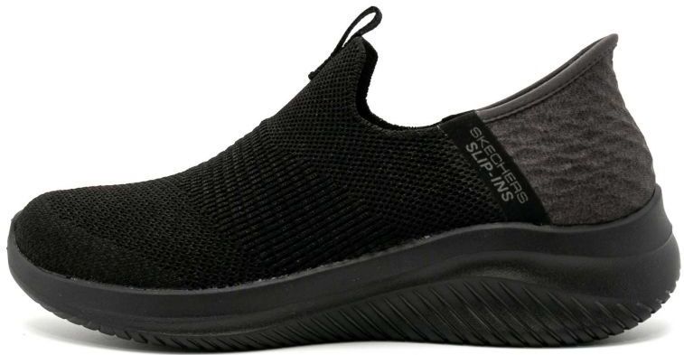 Skechers Ultra Flex 3.0 Smooth Step Damessneakers, Black Knit Jersey Trim