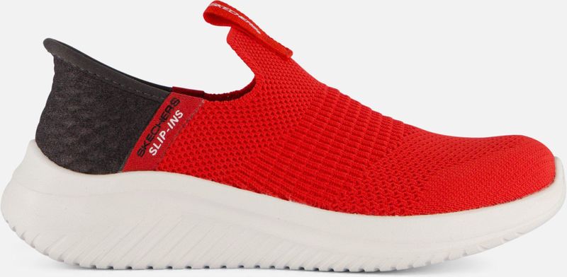 Skechers Sneakers voor jongens, sportschoenen, Rode stof met zwarte rand, 31 EU