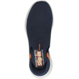 Skechers Jongens Slip-On - Navy Textiel met Oranje Trim