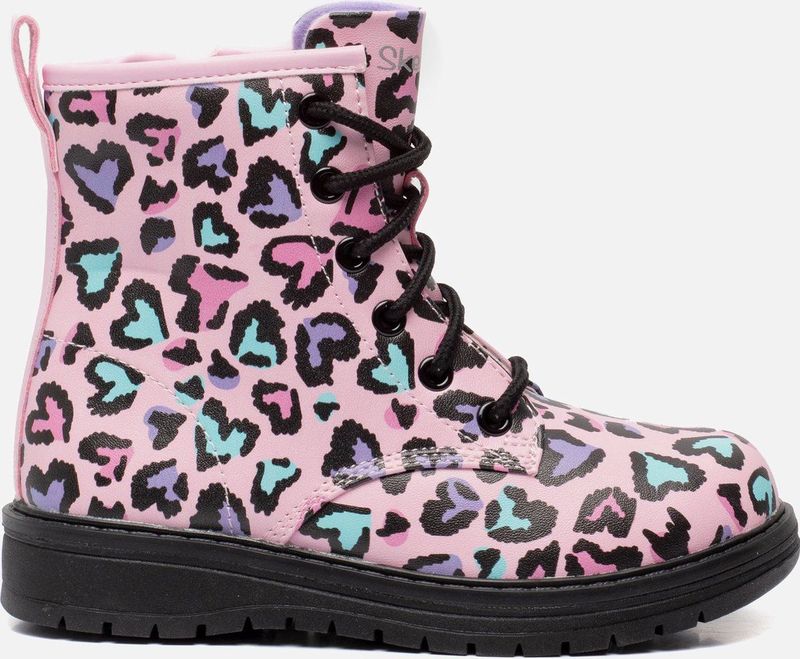 Veterboots - Pink - Synthetisch - Met Ritssluiting