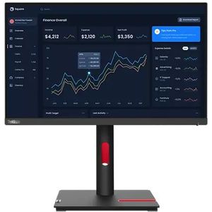 Lenovo Thinkvision T22i-30 Led Display 54,6 Cm (21.5") 1920 X 1080 Pixels Full Hd Zwart 21.5" 1920 X 1080pixels Ips 16:9 60hz