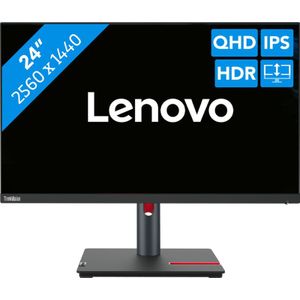 Lenovo P24h-30 (2560 x 1440 pixels, 23.80""), Monitor, Zwart