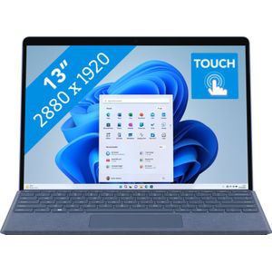 Microsoft Surface Pro 9 13 inch 2-in-1 tablet/laptop (Intel Core i5, 8 GB RAM, 256 GB SSD, Win 11 Home) saffierblauw aangedreven door Intel Evo platform