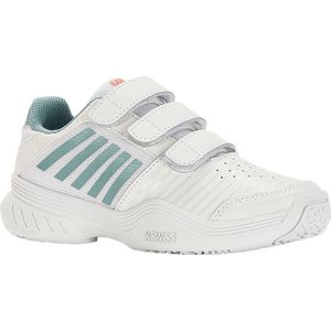 K-Swiss Court Express Strap Omni Tennis Shoe voor meisjes, Witte Nile Blue Desert Bloem, 28 EU