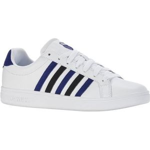 K-Swiss Men's Court Tiebreak Sneakers, wit/Sodalite Blue/Black, Wit Sodaliet Blauw Zwart, 41 EU