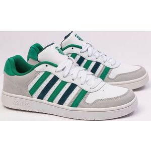 K-Swiss Men's Court Palisades Sneakers, wit/Pepper Green/Indian Teal, White Pepper Green Indian Teal, 45 EU