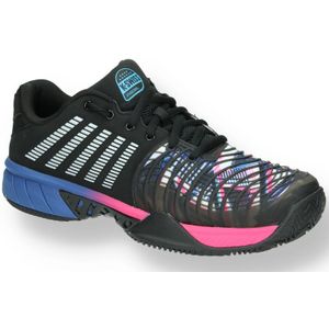 Padel Schoenen K-Swiss Express Light 3 Padel Black True Blue Neon Pink-Schoenmaat 42