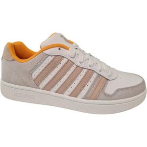 K-SWISS Court Palisades Sneaker - Wit Taupe - Leer en Suède