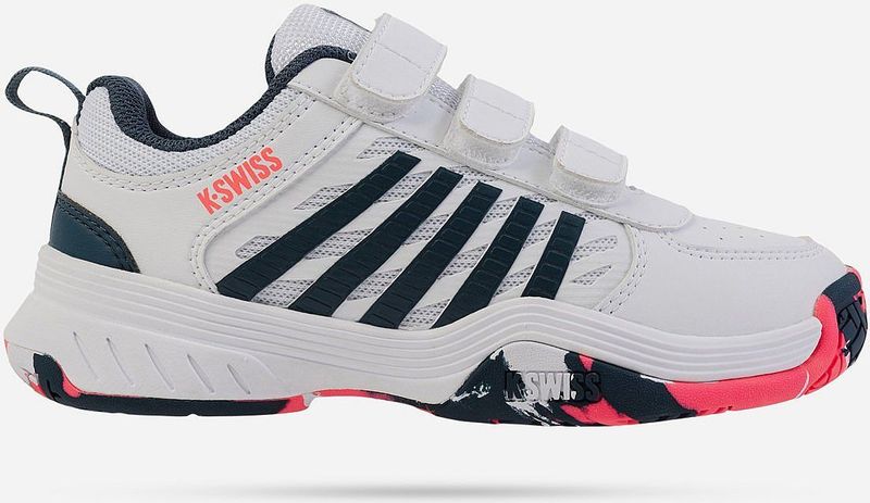 Tennisschoen K-Swiss Junior Court Express 2 Strap White Stargazer Neon Blaze-Schoenmaat 32,5