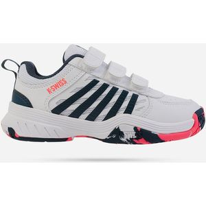 Tennisschoen K-Swiss Junior Court Express 2 Strap White Stargazer Neon Blaze-Schoenmaat 32,5